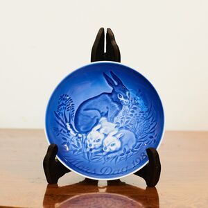Bing & Grondahl Mothers Day Plate 1981 Rabbits Bun Mors Dag Copenhagen Porcelain